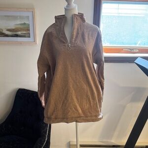 Women's Tan Quarter-Zip Sweater